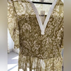 NWT New Maeve Anthropologie Small pullon top collared